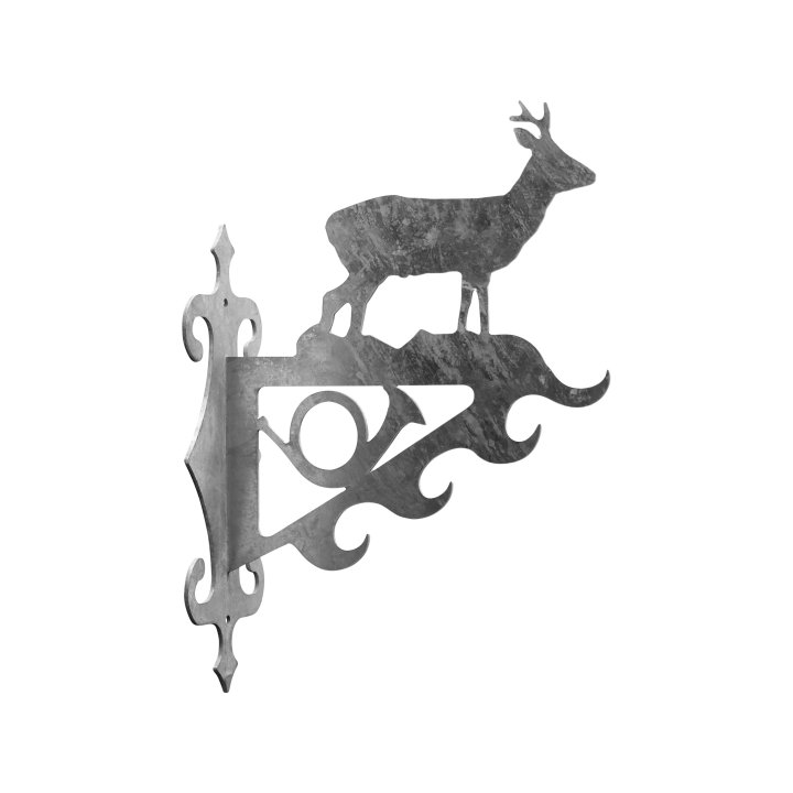 Vildtkrog i Galvaniseret Stål med Råbuk og 4 Kroge