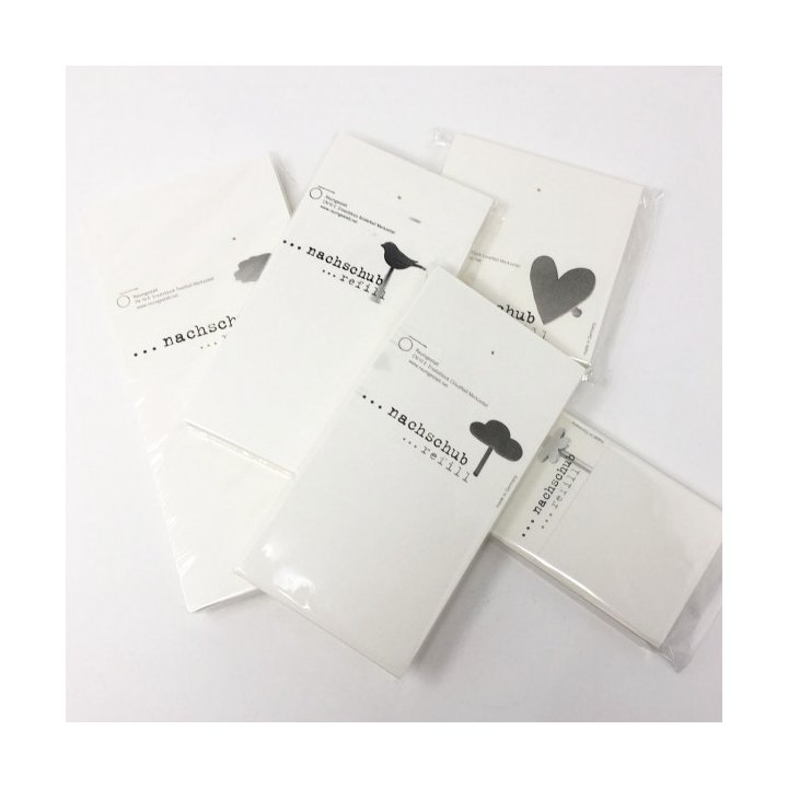 Refill Ark til Flowernail, Birdienail & Treenail Notesblokke fra Raumgestalt.