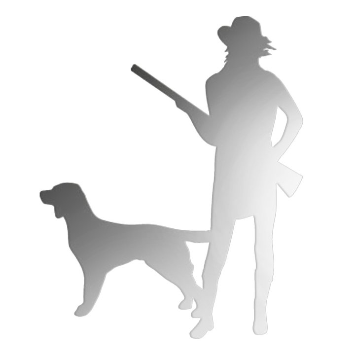 Foliemærke til bil af jæger med hund hos by Brorson