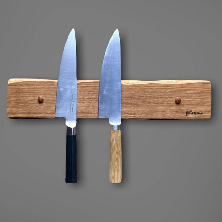 Knivholder & Knivmagnet i Olieret Eg - Xtra Stærke Magneter