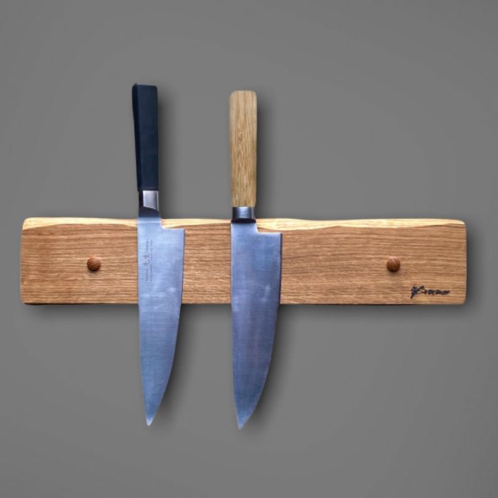 Knivholder & Knivmagnet i Olieret Eg - Xtra Stærke Magneter