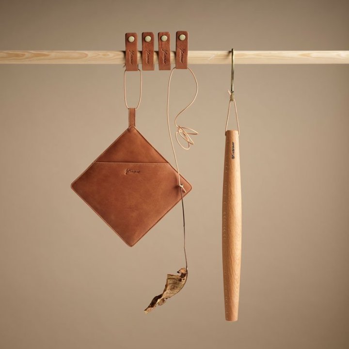 Grydelapper skind cognac