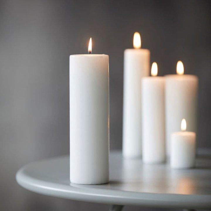 Hvide bloklys i 100% paraffin