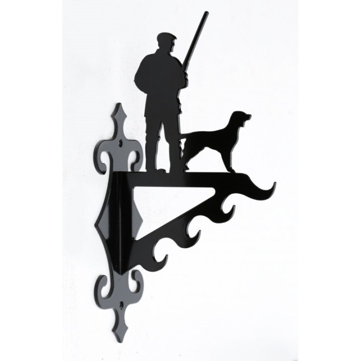 Sort Vildtkrog med Jæger og Hund