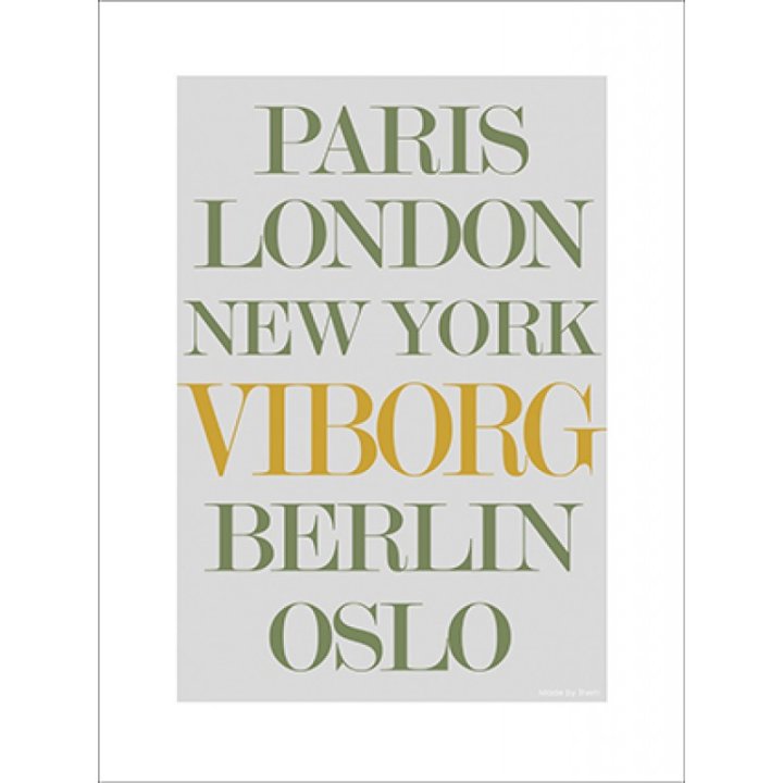 Skrivekort og plakat med Viborg