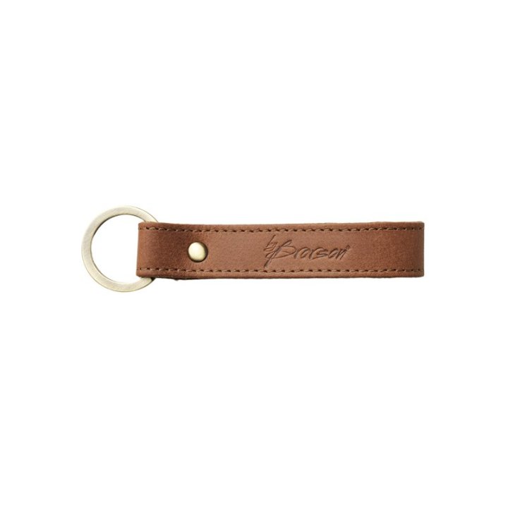 Keyhanger og nøglering i cognac læder
